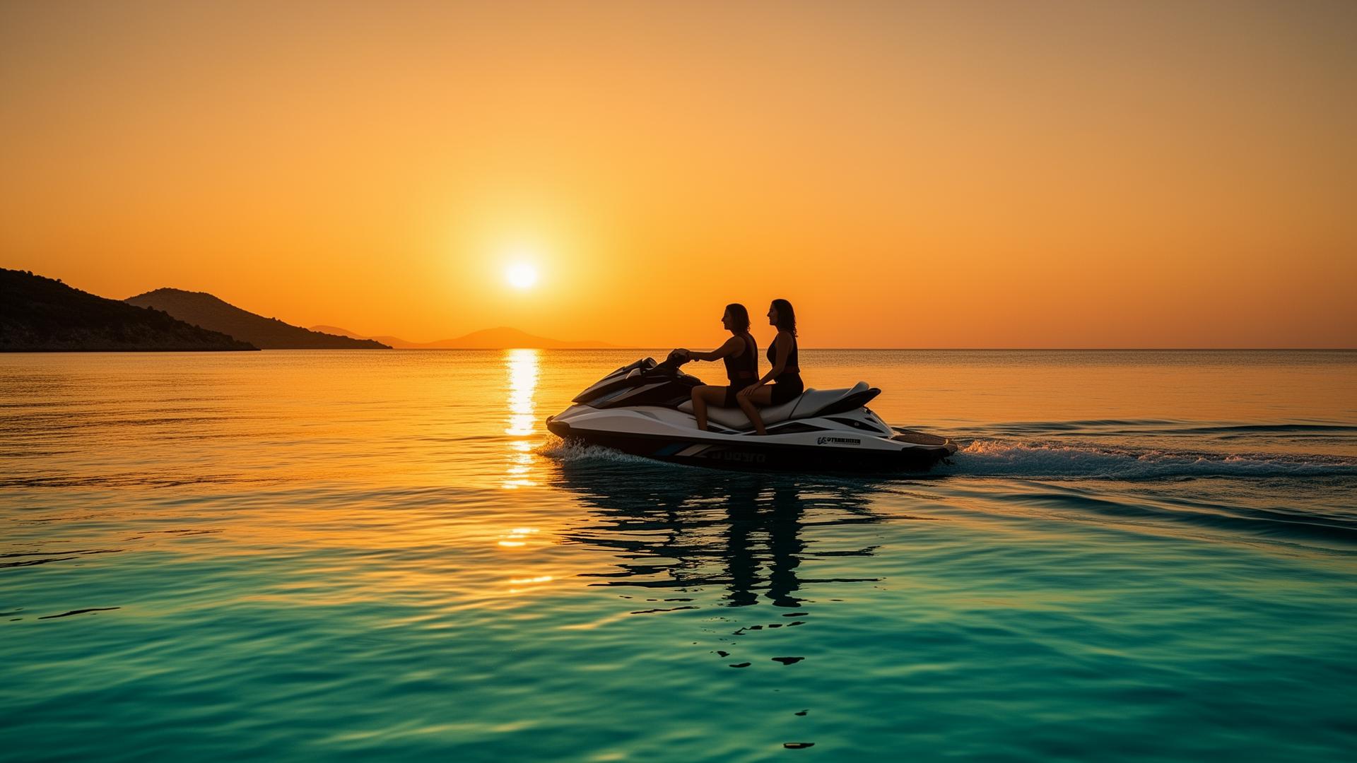 Randonnée jet ski au coucher de soleil sur la Méditerranée